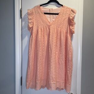 Coral V-Neck Dress w/ Built-In Shorts Women’s Size 2XL Plus